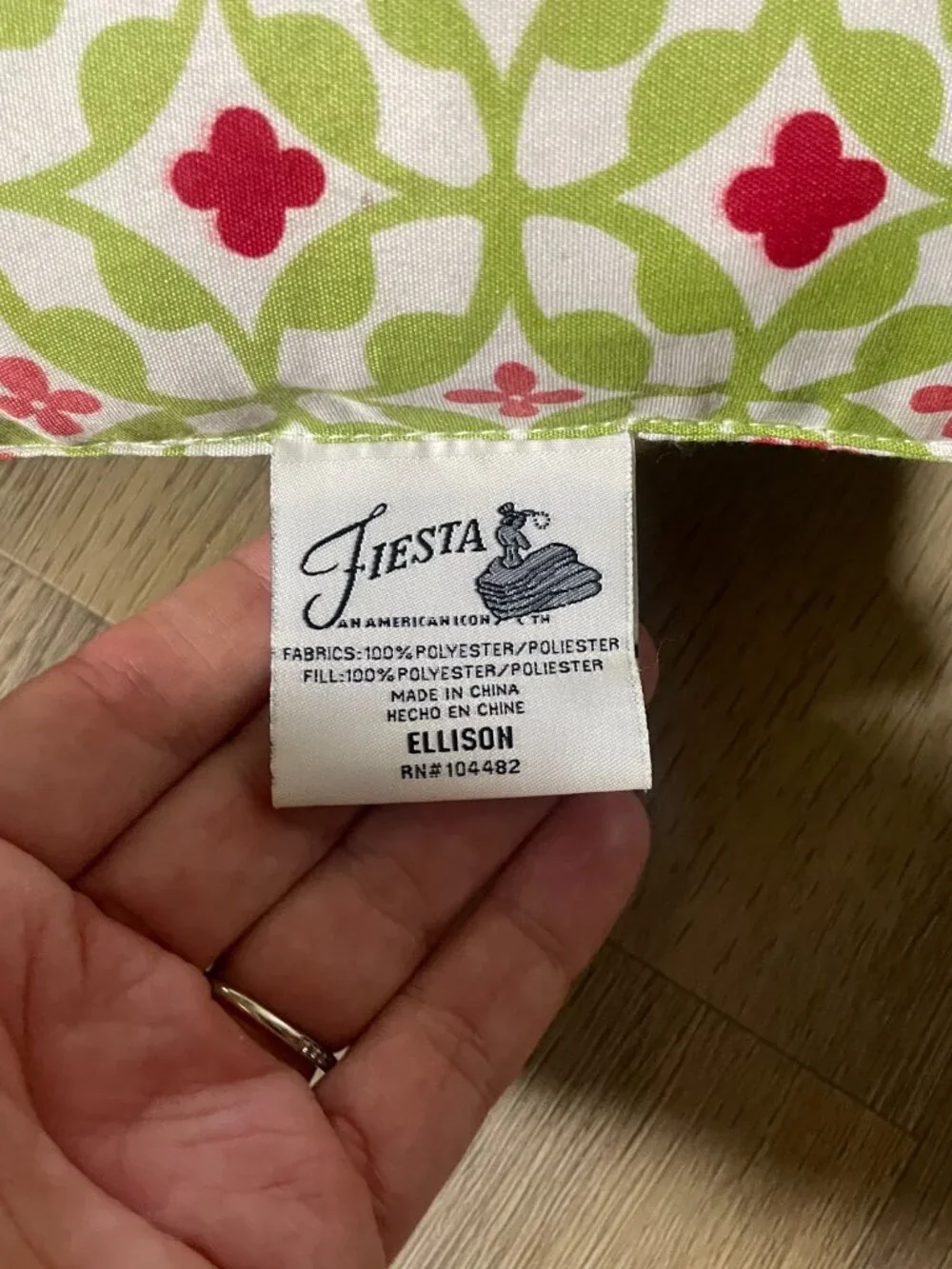 Fiesta Red Green Floral Reversible Full Comforter 3 Pc Set 80